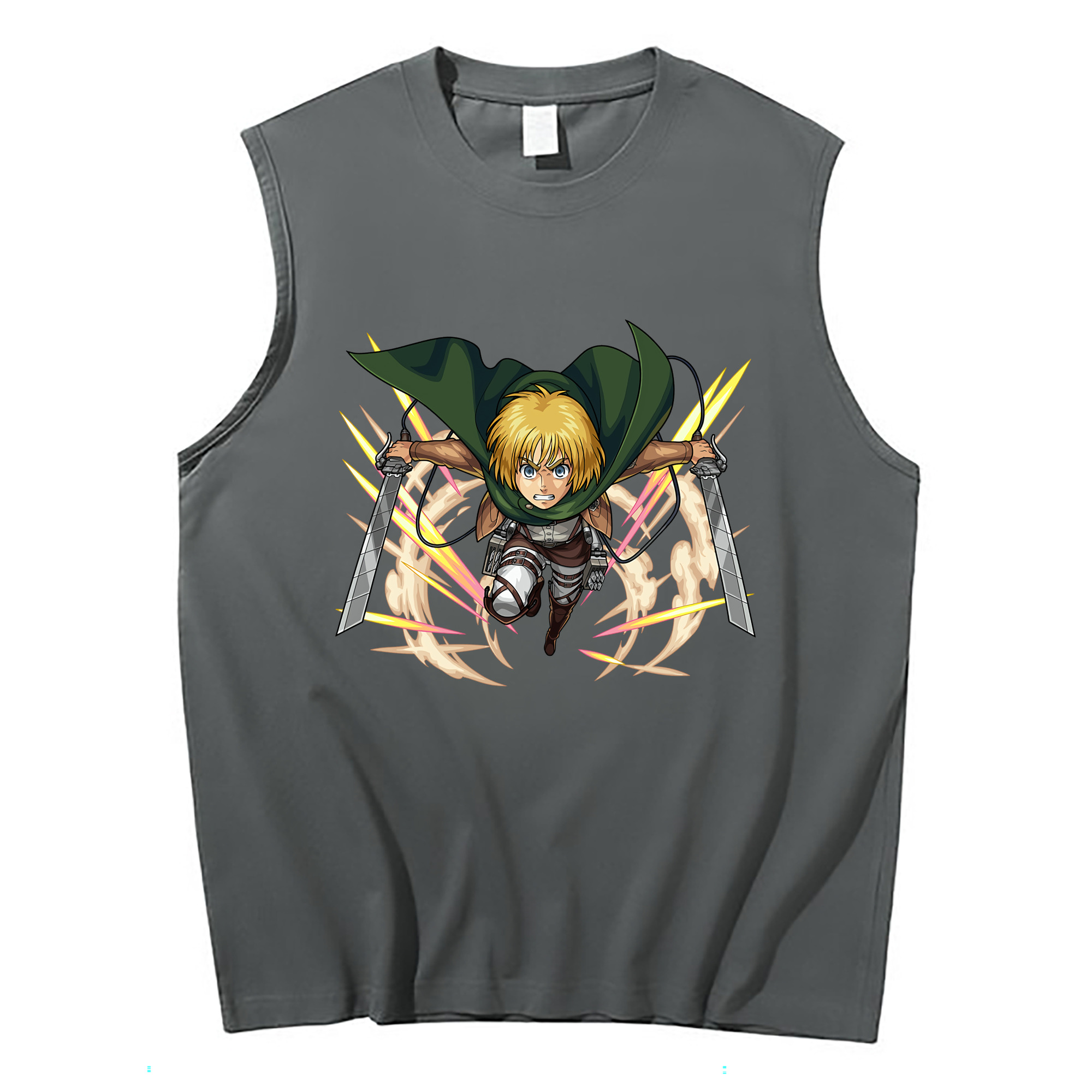 （画像用） 進撃の巨人 アルミン·アルレルト Attack on Titan Armin Arlert コットン100％タンクトップ（フロントプリント）